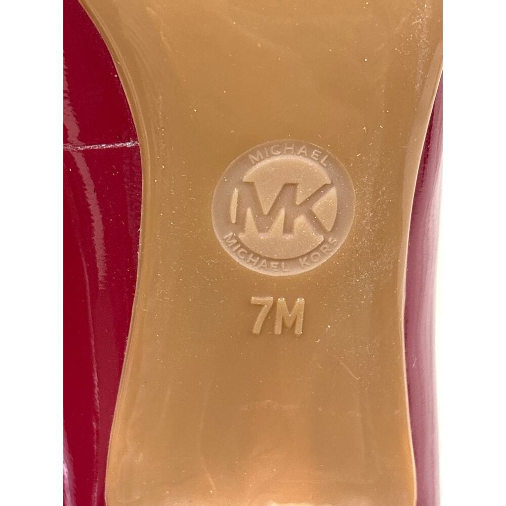 Michael Kors Womens 7 Cherry Red Flex Patent Leather Dress Pumps Workwear NEW - Picture 7 of 7